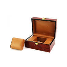 Luxury OEM Custom High Glossy Single Wooden Men Watch Boxes Packaging For Gift